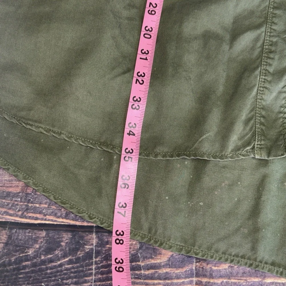 Zara Utility Jacket Dress Size L Green Paint Splatter Button Pockets Military - Picture 6 of 8